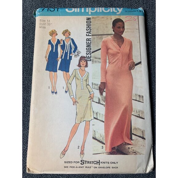 Simplicity Misses Dress Sewing Pattern sz 14 7131 - uncut - Picture 7 of 10